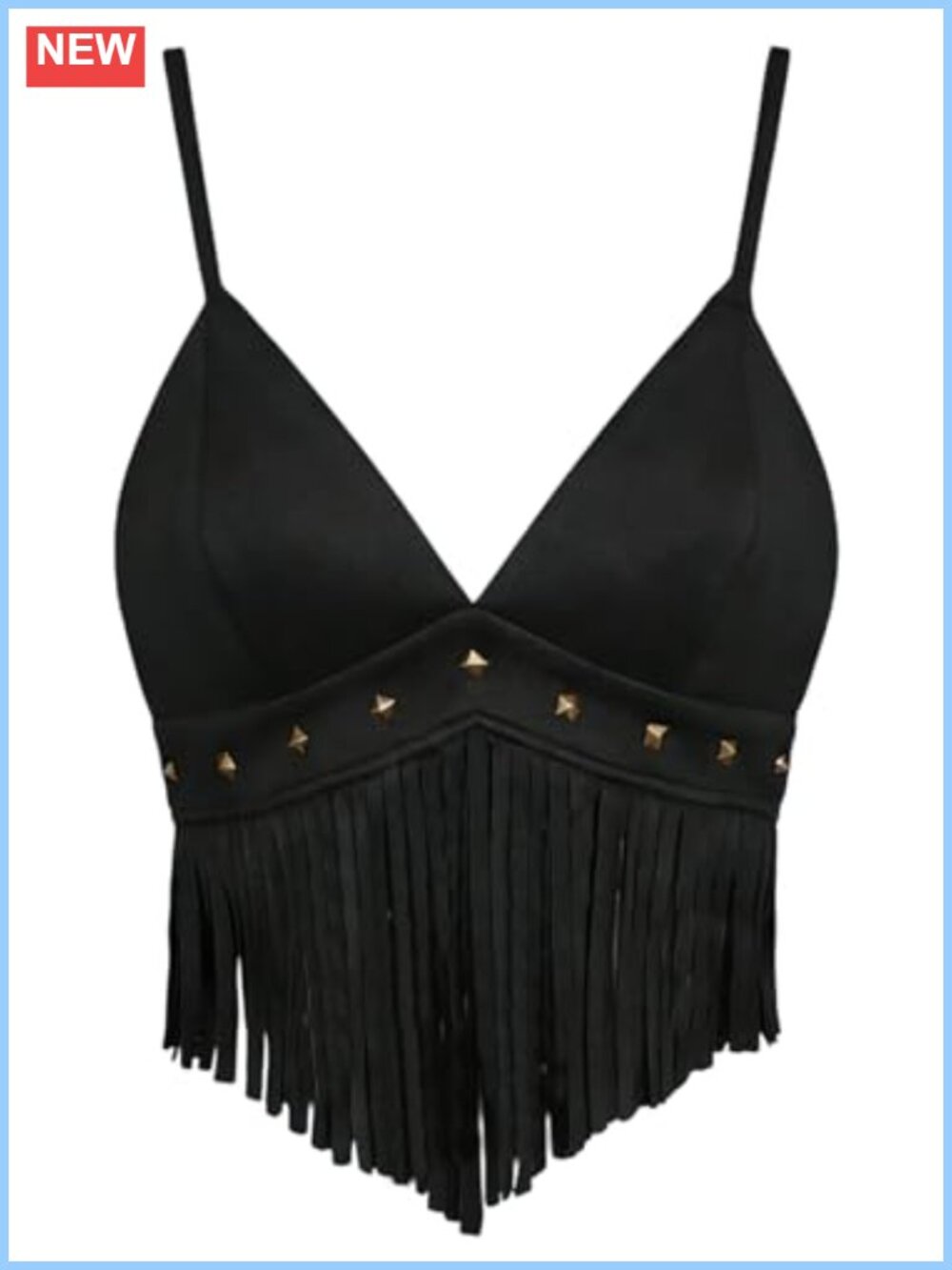 Western Cowgirl Fringe Crop Tank Top Faux Suede Festival Cami